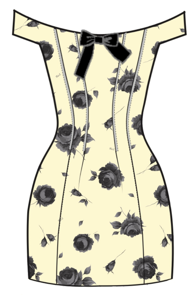 Клэр мини (Claire mini), платье мини из желтого атласа с цветочным принтом