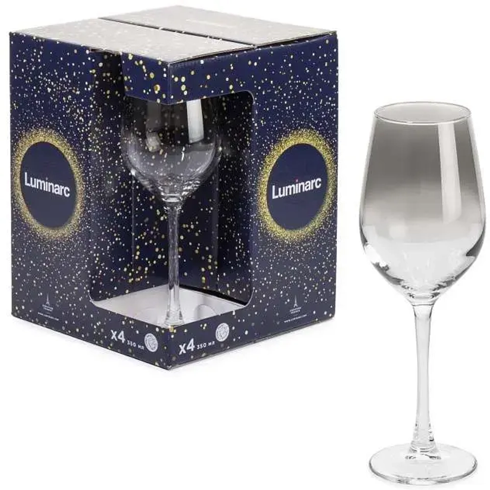 Набор бокалов для вина 4шт 270мл «Селест» серебряная дымка O0094