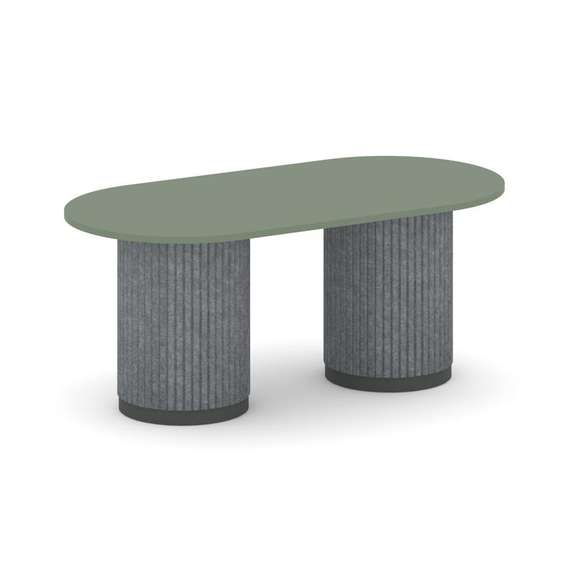 Felto Стол переговорный овальный PR.C.SPRG-006.D Кобо/Металл Антрацит/Морская Галька 1800*900*750