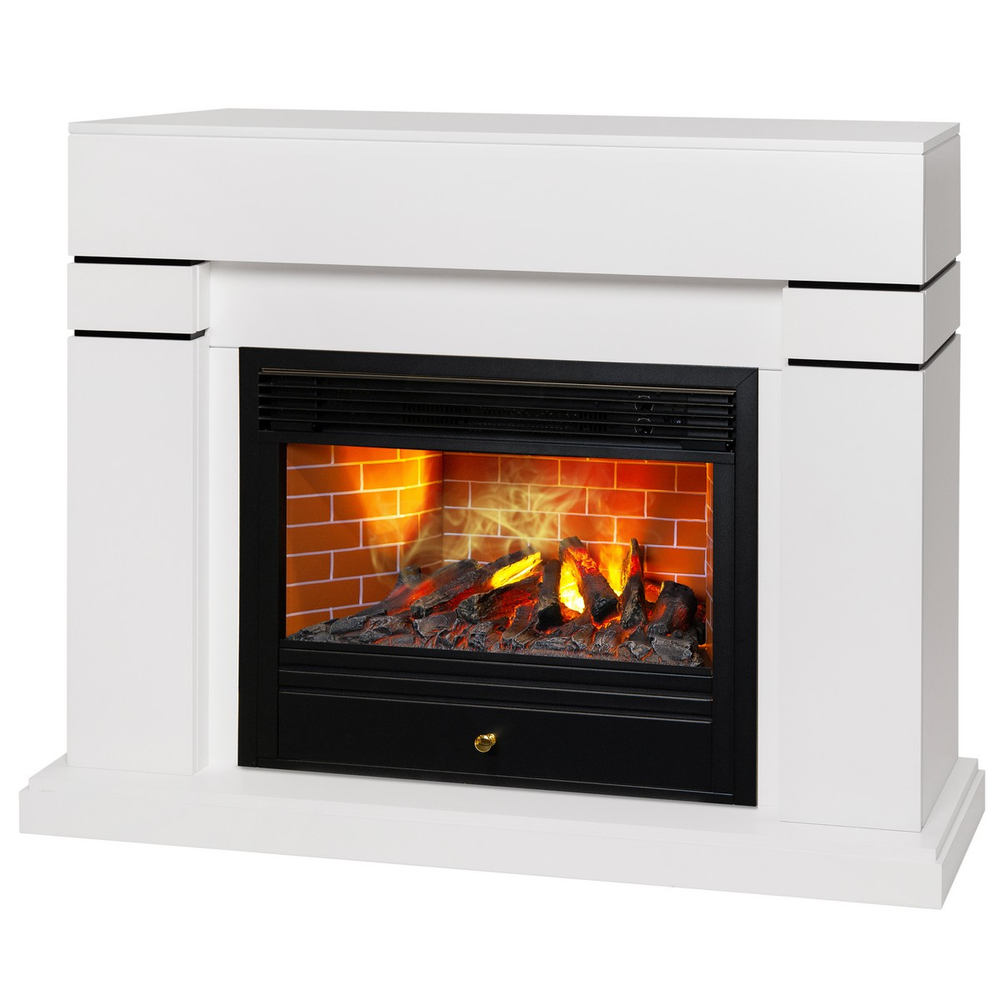 Электрокамин RealFlame Lindelse 26 WT белый с очагом 3D Novara