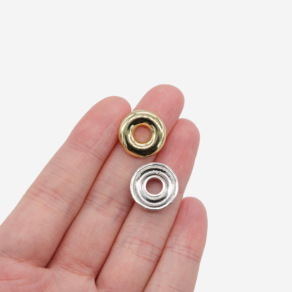 Бублик латунный, 15,2*3,3мм, позолота