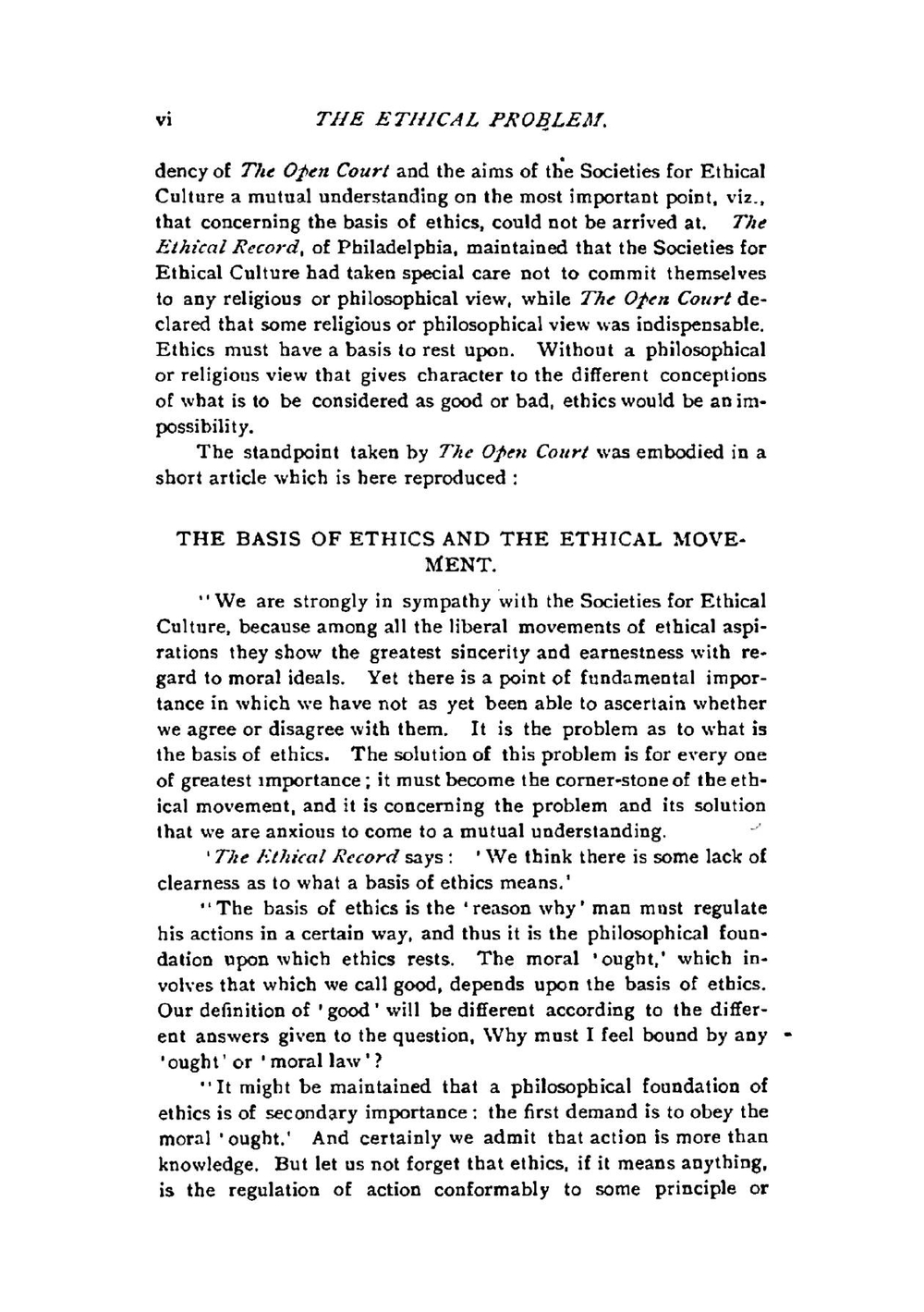 The ethical problem. three lectures on ethics as a science | Paul Carus
