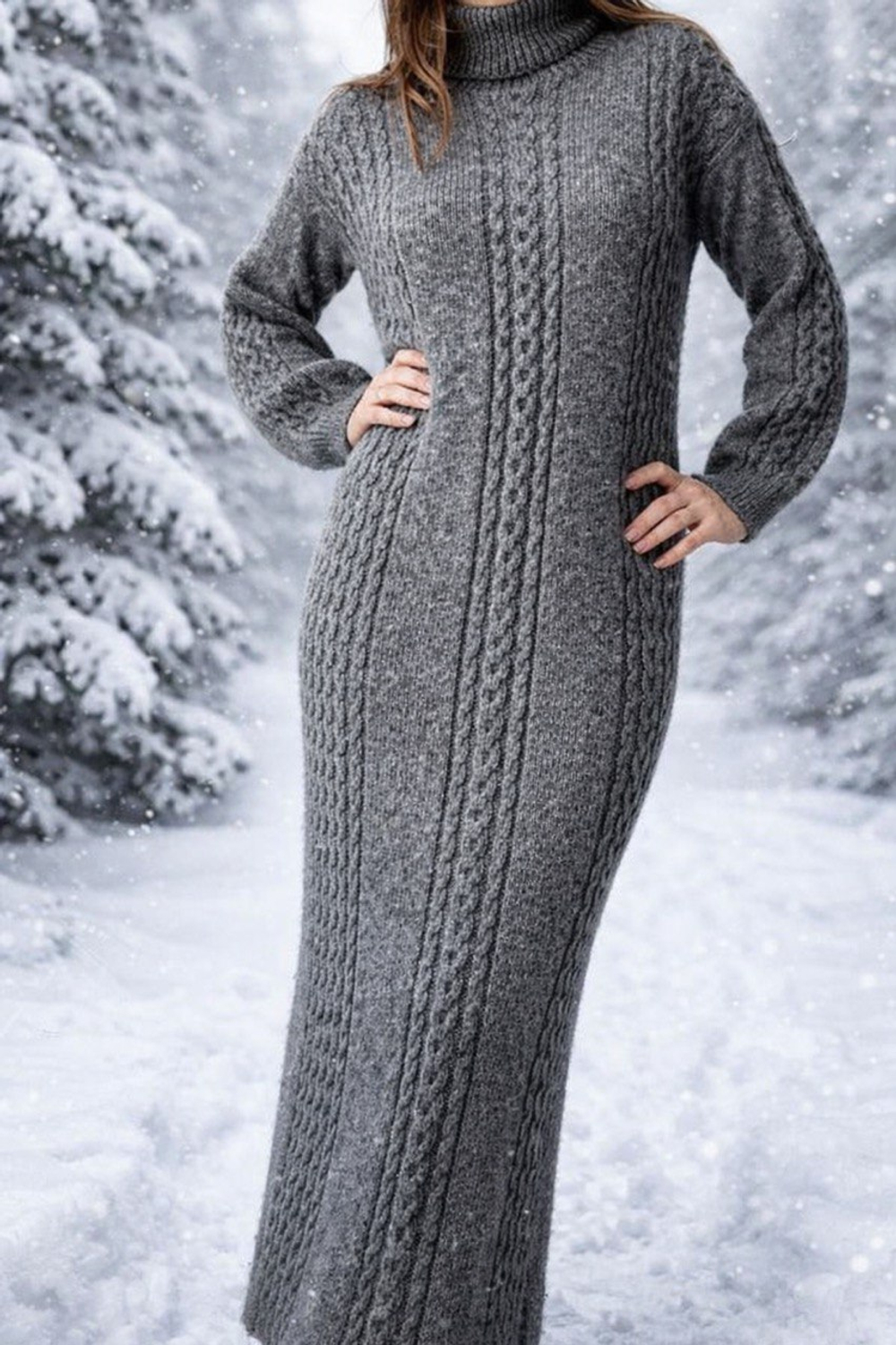 Описание по вязанию платья спицами "Smoke"