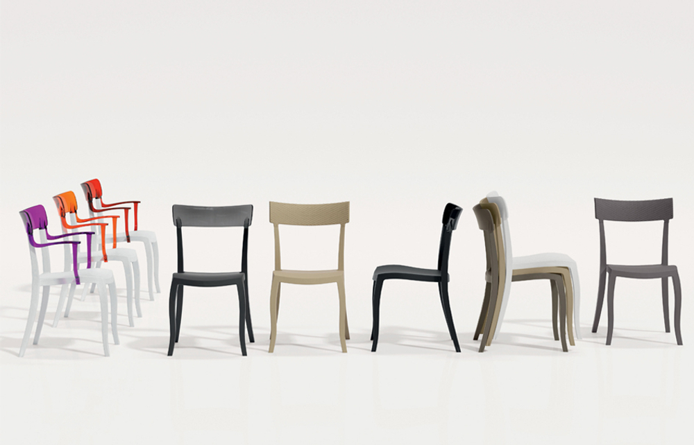 Стул пластиковый Papatya Hera-S, черный, дымчатый