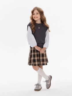 Свитшот-рубашка с эффектом двойки