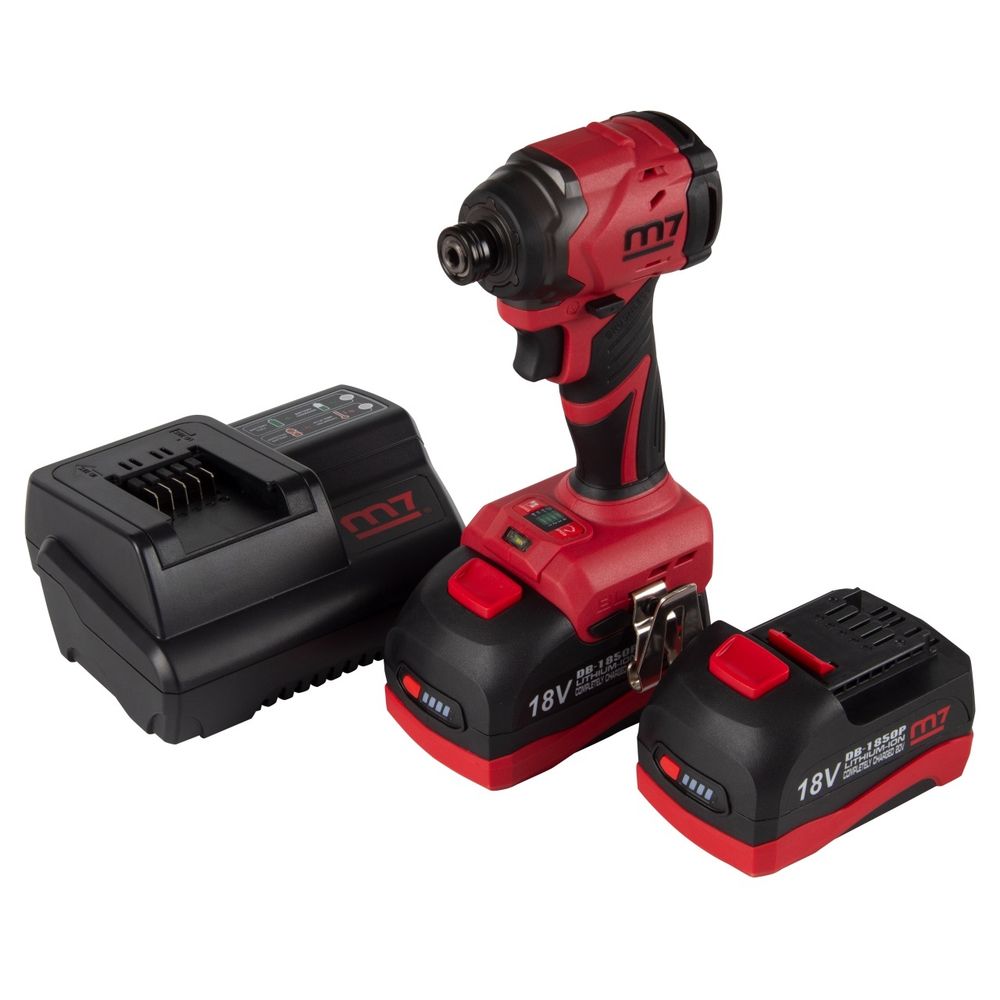 MIGHTY SEVEN (DS-202A) Аккумуляторный шуруповерт, ударный, 18 В, 4 предмета, кейс