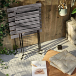 Стол раскладной 55х54х73, и 2 стула 39х28х79, Тэрно, кухонный, садовая мебель комплект, деревянные, графит, Dipriz