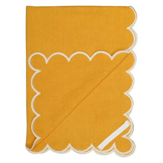 Набор кухонных полотенец с контрастным кантом горчичного цвета из коллекции trendy ruffles, 50х70 см