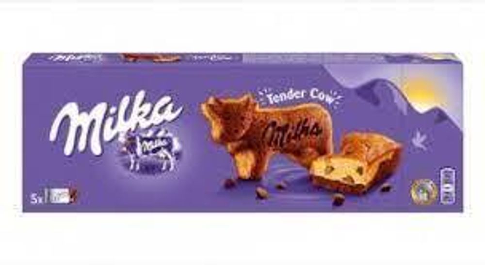 Milka  Tender Cow Бисквитные Кексики с Шоколадными Кусочками 140г