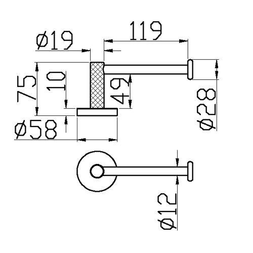 Держатель туалетной бумаги без крышки UNO BLACK