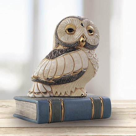 De Rosa Rinconada Статуэтка "Сова на книге" Wild Life Collection