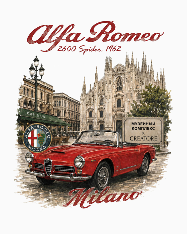 Футболка Alfa Romeo 2600 Spider, 1962
