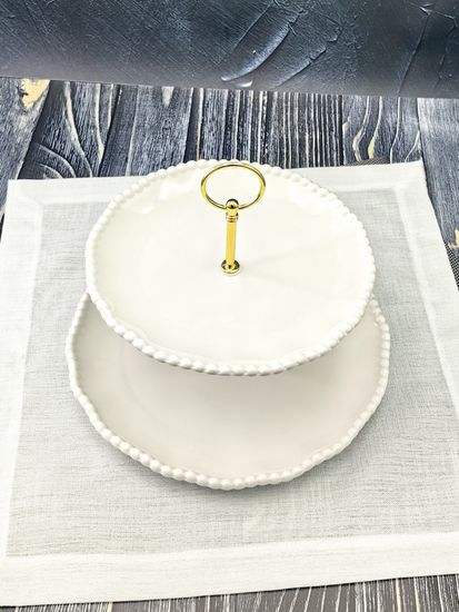 Блюдо 2-х ярусное, этажерка Бусины