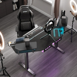 Стол для компьютера (для геймеров) с подставкой под клавиатуру и электрической регулировкой по высоте Eureka ERK-ES71-B-EU