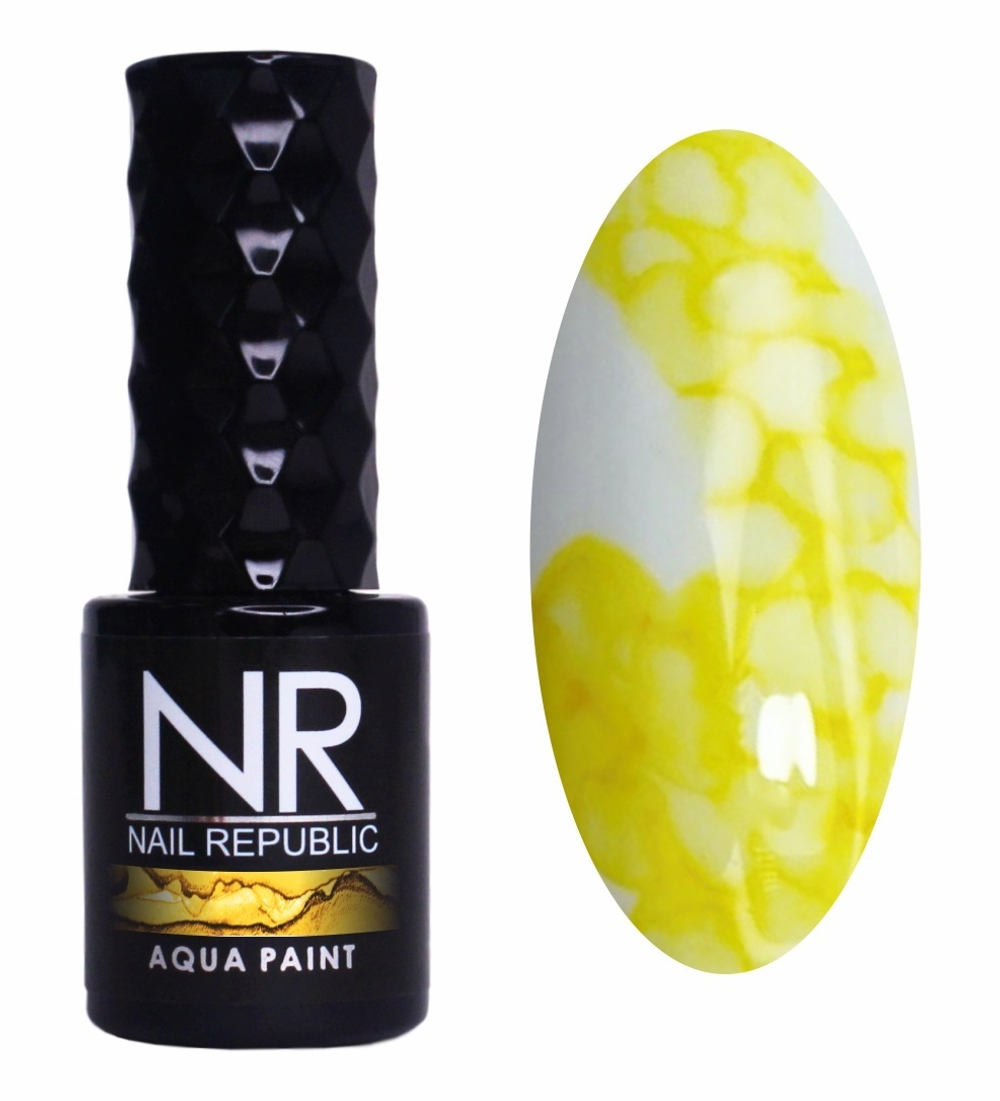 NR Краска для техники по мокрому Aqua Paint 09 Желтый, 10 мл