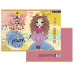 Альбом для рисования А4 12л., Alingar, на скрепке, мелованный картон (стандарт), 100 г/м2, "Princess"