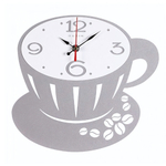 2628-002 Часы настенные из металла, корпус серебро+белый, "Капучино" Рубин