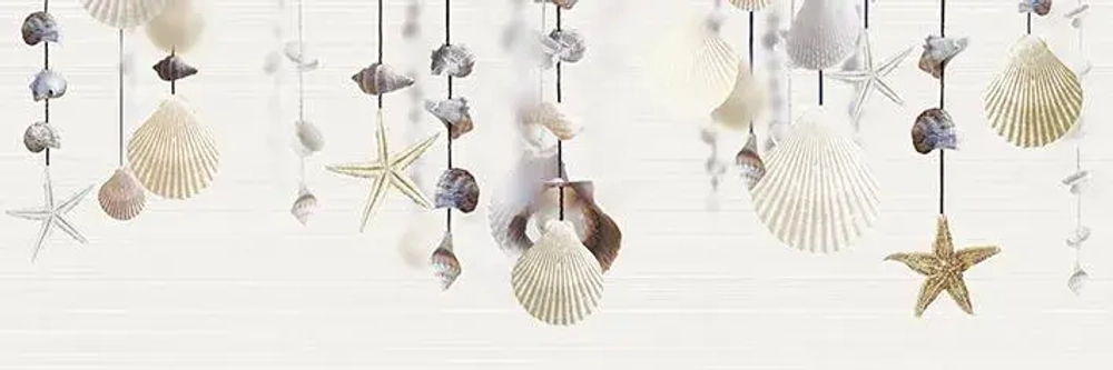 Декоративная плитка ALMA Ceramica DWU11ALD424 Ailand 60x20 белая / бежевая глазурованная глянцевая морские мотивы