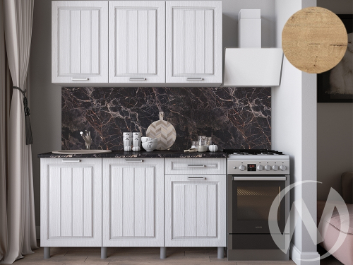 Кухня Лаура 1.5м (корпус белый/клен белый) 38мм дуб бунратти