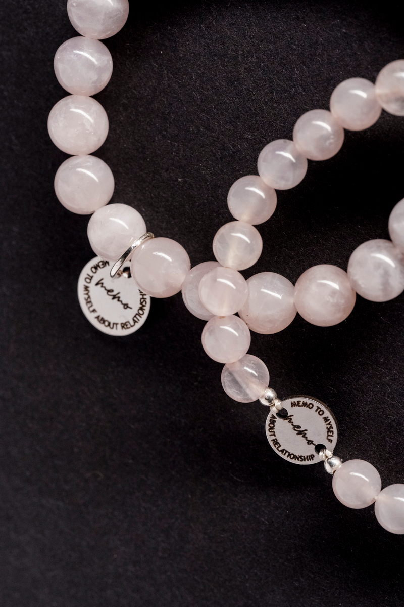 Браслет "Memo about Love&Luck" шамбала из розового кварца
