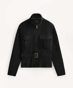 Oysho Куртка с ремнем из мягкой ткани с модалом, черный