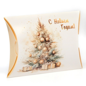 Коробка складная, подарочная "Ёлка в золоте" 19 х 14 х 4 см