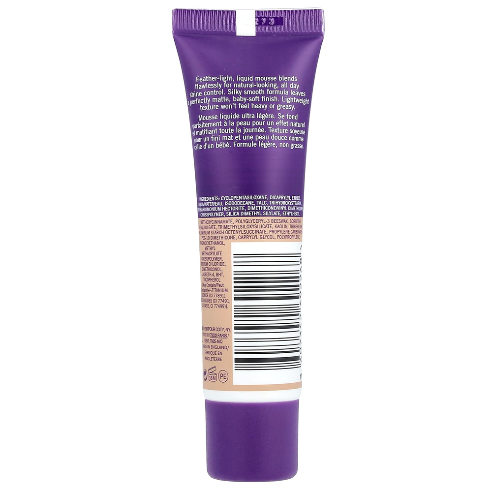 Rimmel London, Stay Matte, Full Coverage Mattifying Foundation, 102 Light Buff, 1 fl oz (30 ml)