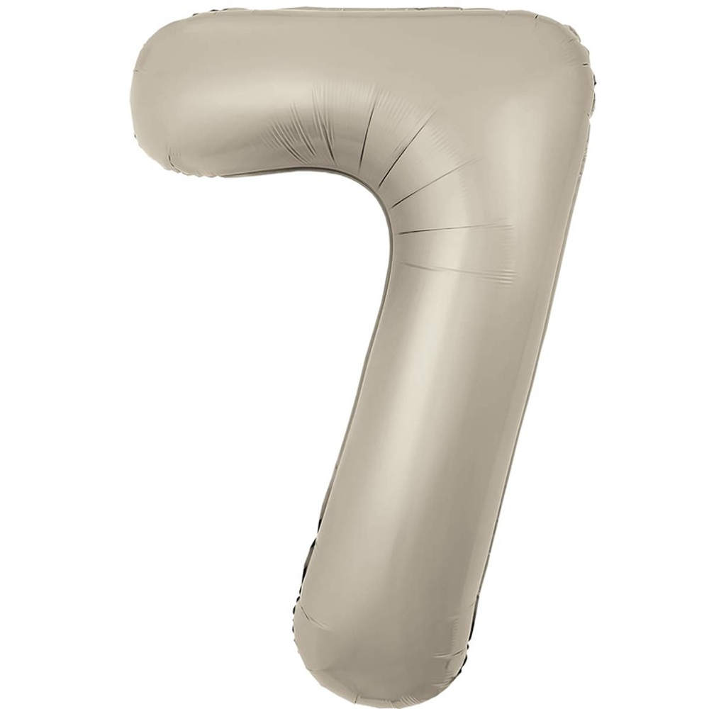 Шар фольгированный Цифра 7 101 см (Бежевый)