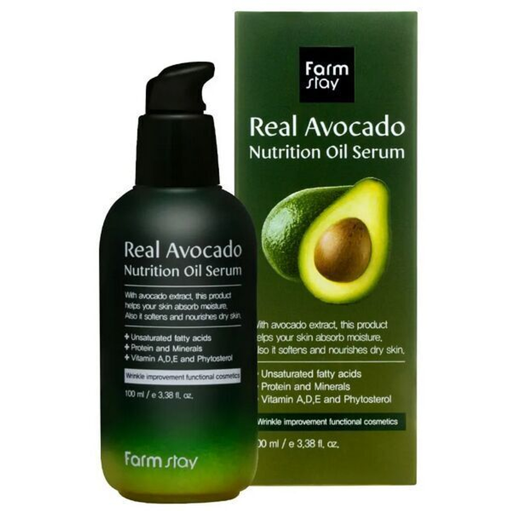 Питательная сыворотка для лица с маслом авокадо FarmStay Real Avocado Nutrition Oil Serum,100мл