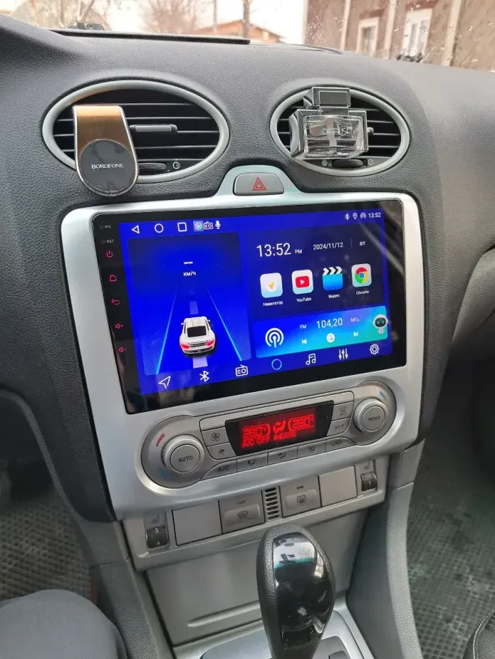Магнитола для Ford Focus 2 2004-2011 (климат) - Parafar PF696UHD на Android 13, Быстрая, QLED, CarPlay, 4G SIM-слот