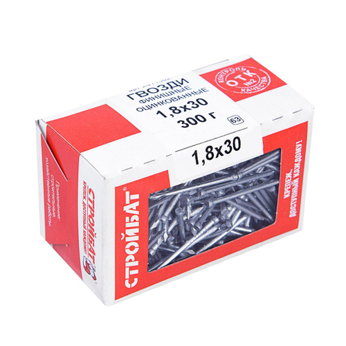 ГВОЗДИ ФИНИШНЫЕ СТРОЙБАТ ОЦИНК 1,8Х30ММ 300Г