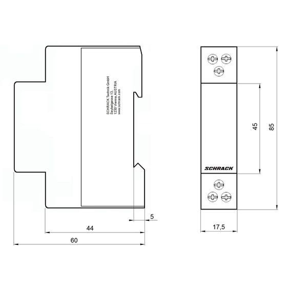Контактор модульный 20A 2NO 230VAC Schrack Technik BZ326437ME