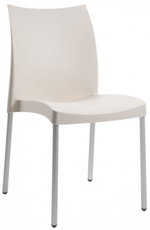 Стул пластиковый Papatya Marvel-S, сатинированный алюминий, слоновая кость