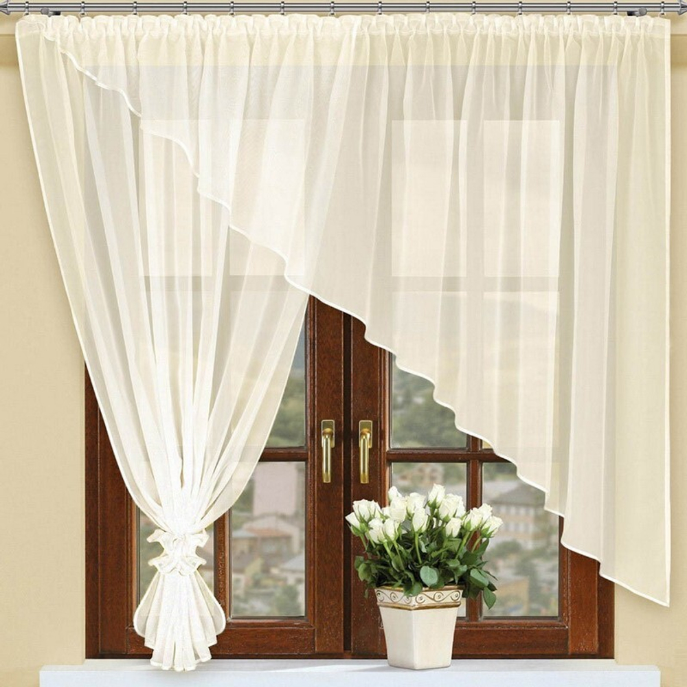 Занавеска "Ф. МАДЛЕН", цвет шампань, на шторной ленте, Польша.