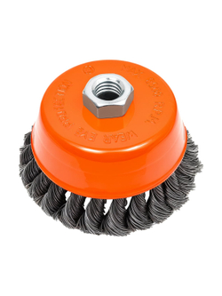 Щетка чашка 100 мм, М14, витая проволока для УШМ Gigant GGC-0100