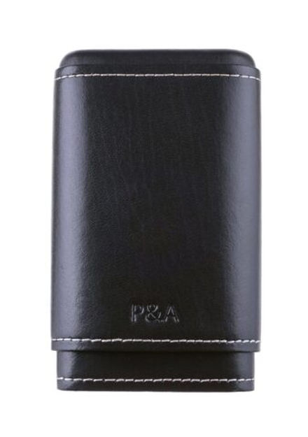 Чехол P&A на 4 сигары Робусто, натуральная кожа и кедр, S202-Black