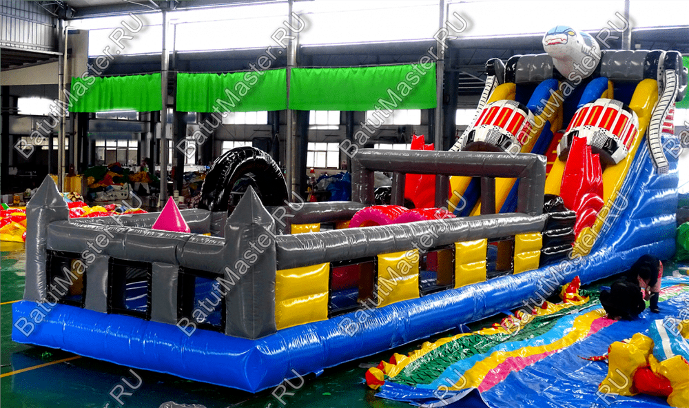 Коммерческий надувной батут "Робот" 16*4*5 м