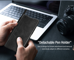 Кожаный чехол книжка от Nillkin для Samsung Galaxy Z Fold 7, серия Qin Pro Leather Case (с держателем для S Pen)