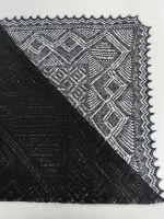 Оренбургский пуховый платок-паутинка А100-07 черный