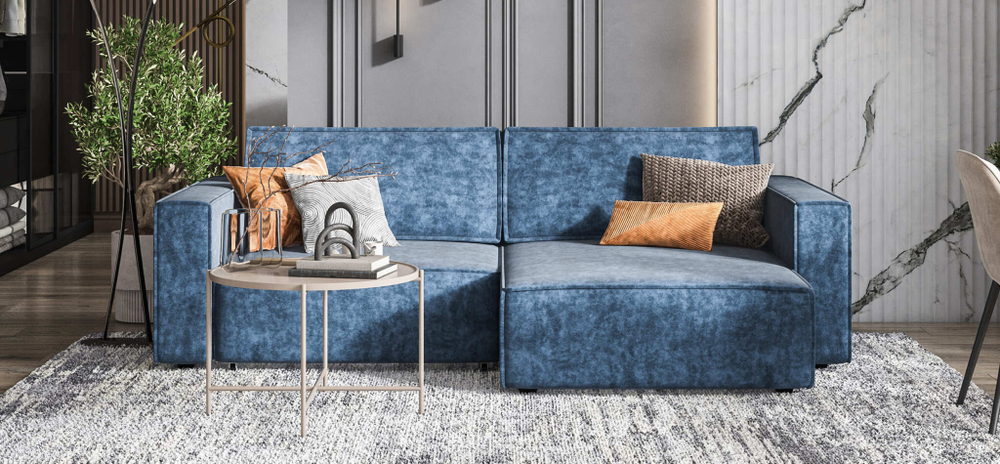 Угловой диван BOSS SOFT MODOOL Велюр Royal топаз