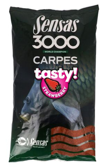 Прикормка Sensas 3000 CARP TASTY Strawberry 1кг