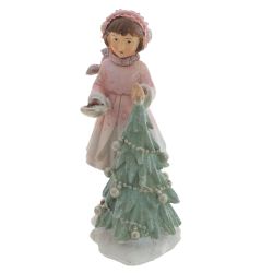 GAEM Фигурка декоративная "Девочка и елка", L9 W4 H11,5 см