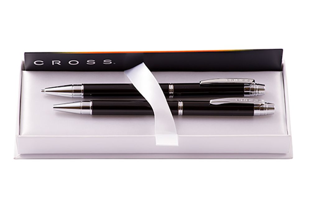 Набор Cross Helios Black Lacquer шариковая ручка и механический карандаш 0.9 AT0221G-9