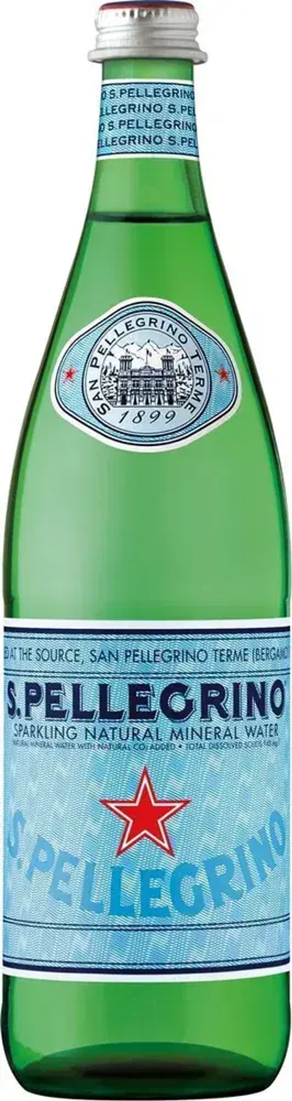 Вода газированная S.Pellegrino минеральная, в стекле, 0,75 л