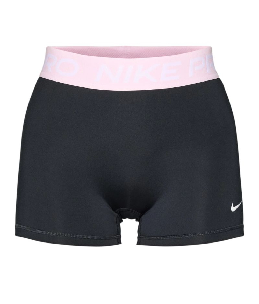 Женские теннисные шорты Nike Pro Dri-Fit 365 Mid-Rise 3in - black/pink foam/white