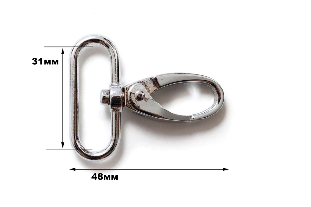 Карабин с кольцом 31 мм - никель.