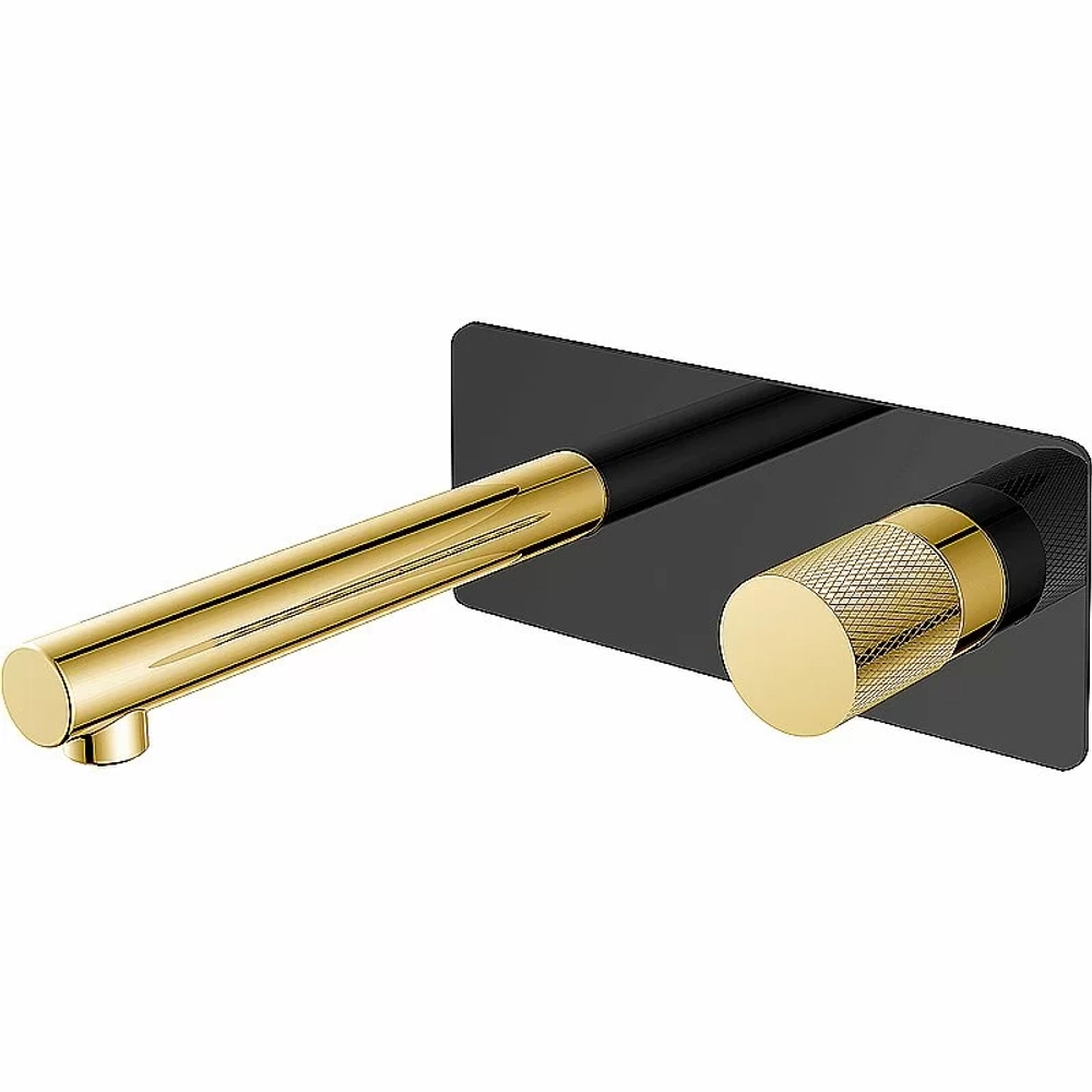 Смеситель для раковины Boheme Stick 125-BG черный/золото