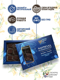 Мармелад из жимолости в горьком шоколаде без сахара / для диетического питания / веган, 195г