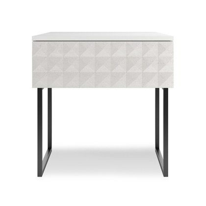 Тумба прикроватная на ножках с ящиком SIMPLE 7001 эко (Травертин-Черная)