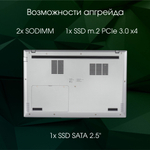 Ноутбук  Digma Pro Fortis M 15.6 ", Core i7, 16 Гб RAM, 512 Гб SSD, Iris Xe Graphics, Серый